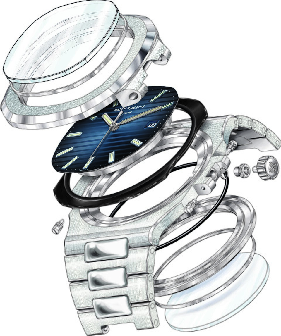 Patek Philippe Nautilus 5711, exploded view